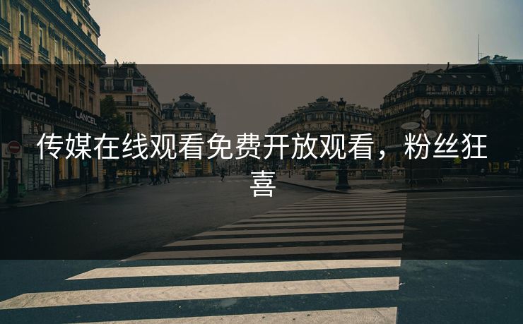 传媒在线观看免费开放观看，粉丝狂喜